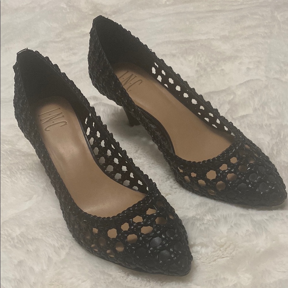INC International Concepts Black Heels with Elegant Design